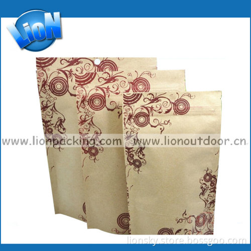 Ziplock Stand up Kraft Paper Bag with Printing